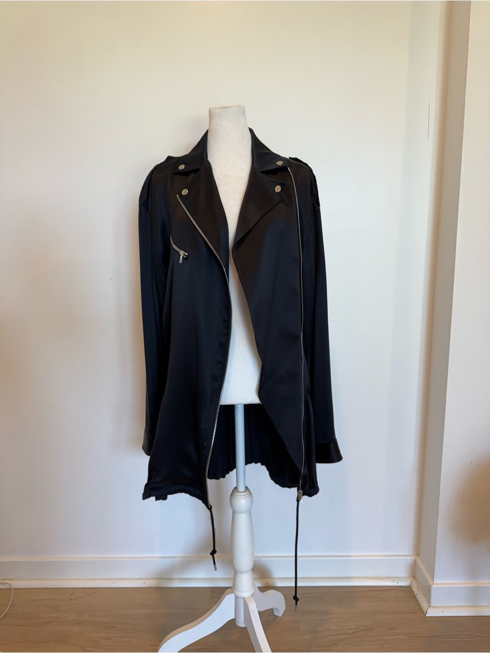 Alexander Wang Black Draped Moto Jacket